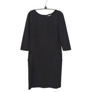 MM.LaFleur Etsuko Dress Black 3/4 Sleeve Sheath Pocket Professional Size 10